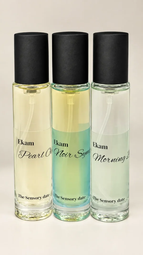 Ekam Collection: 3 x 15ml Luxury Elixir Travel Set | Noir Symphony, Morning Zen & Pearl Oudh