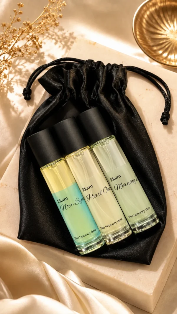 Ekam Collection: 3 x 15ml Luxury Elixir Travel Set | Noir Symphony, Morning Zen & Pearl Oudh