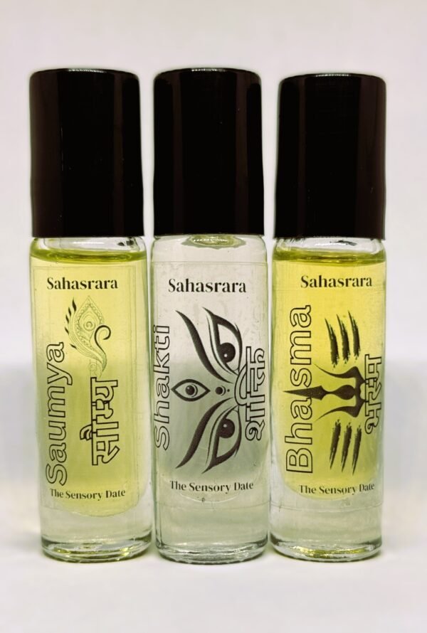 Sahasrara Sacred Perfume Oil Trio (3 x 6ml Roll-On Set) | Saumya, Bhasma & Shakti
