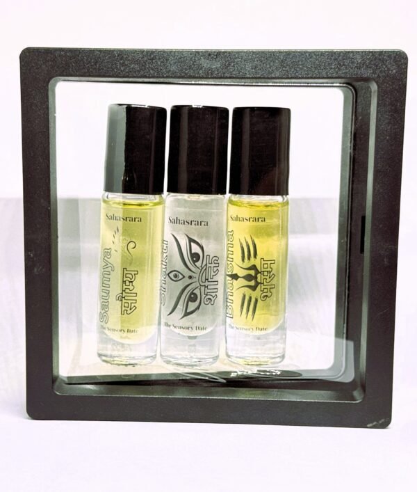 Sahasrara Sacred Perfume Oil Trio (3 x 6ml Roll-On Set) | Saumya, Bhasma & Shakti